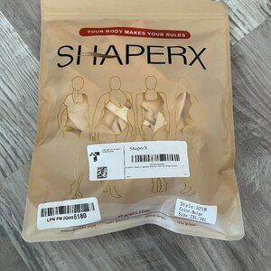 Shaperx Tummy Control Bodysuit Mid Thigh Butt Lifter Shorts Biege 2XL/3XL